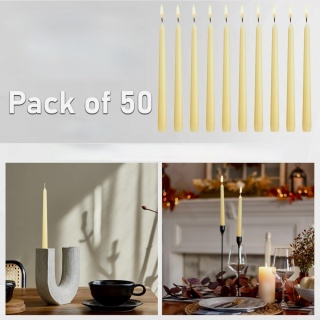 ZESTAW 50x STOŻKOWYCH ŚWIEC IVORY DECO EXPRESS
