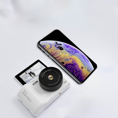 Aparat Cyfrowy 4K 64 MP WiFi Obrotowy 180° Zoom 16x Karta 32 GB