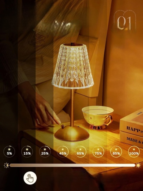 BEZPRZEWODOWA LAMPA STOŁOWA LED ONE FIRE