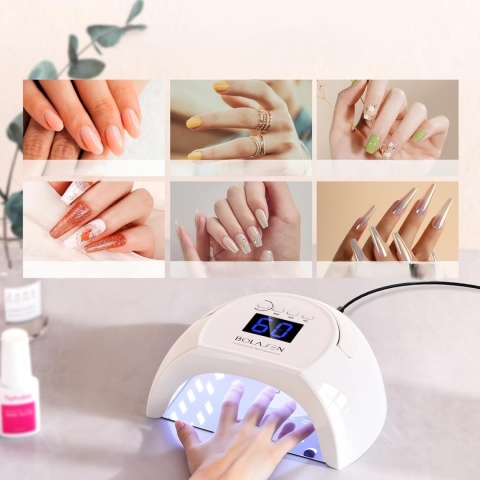 BOLASEN PROFESJONALNA LAMPA UV DO PAZNOKCI ŻELOWYCH PRAWDZIWA LAMPA LED 80W