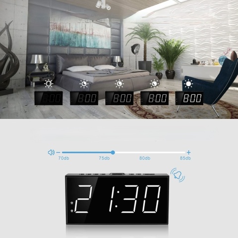 Budzik Cyfrowy LED MCSQUUL CR1001E USB