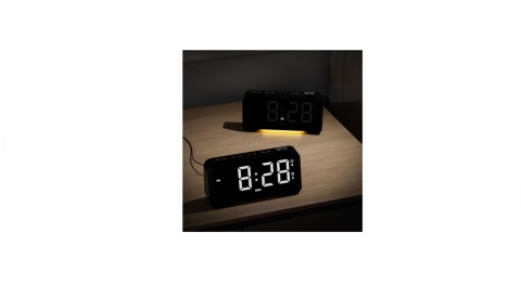 Budzik Cyfrowy LED MCSQUUL CR1028E Duże Cyfry USB-C