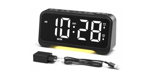 Budzik Cyfrowy LED MCSQUUL CR1028E Duże Cyfry USB-C