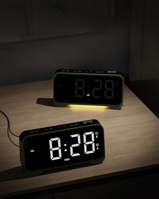 Budzik Cyfrowy LED MCSQUUL CR1028E Duże Cyfry USB-C