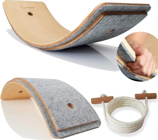 DESKA DO BALANSOWANIA KİNDBOS Z DREWNA Z OCHRONĄ PALCÓW DLA DZIECI 80x30 CM