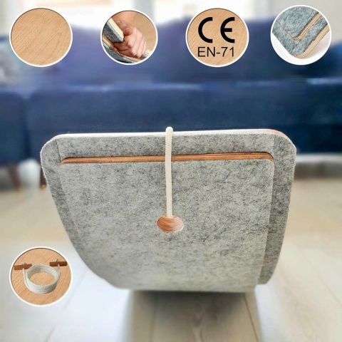 DESKA DO BALANSOWANIA KİNDBOS Z DREWNA Z OCHRONĄ PALCÓW DLA DZIECI 80x30 CM