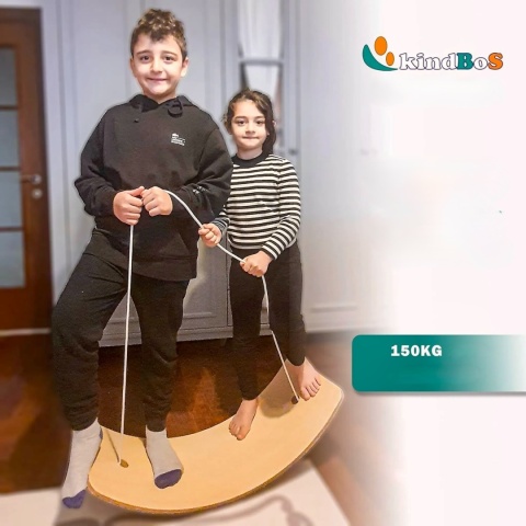 DESKA DO BALANSOWANIA KİNDBOS Z DREWNA Z OCHRONĄ PALCÓW DLA DZIECI 80x30 CM