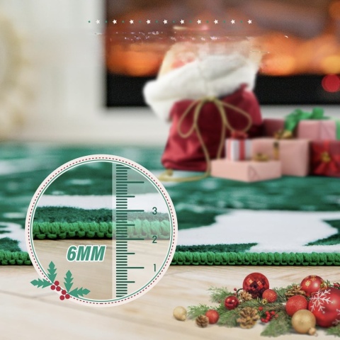 Dywan Świąteczny Dywanik Święta Carvapet 90 x 150 cm Antypoślizgowy Renifer