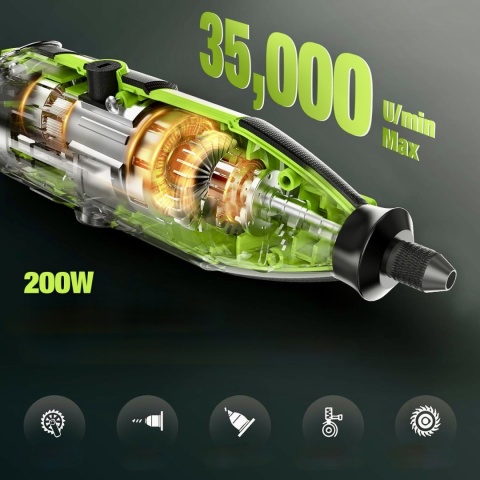 ETOOLAB WIELOFUNKCYJNY ZESTAW PRECYZYJNE NARZĘDZIE OBROTOWE 200W PORZĄDNY