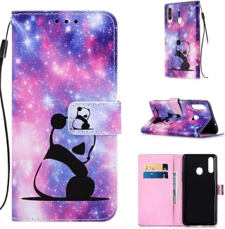 Etui Z Klapką Na Samsung Galaxy A02s A11/M11 Skóra PU 3D Baby Panda