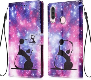 Etui Z Klapką Na Samsung Galaxy A02s A11/M11 Skóra PU 3D Baby Panda