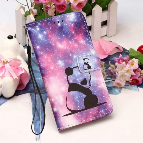Etui Z Klapką Na Samsung Galaxy A02s A11/M11 Skóra PU 3D Baby Panda