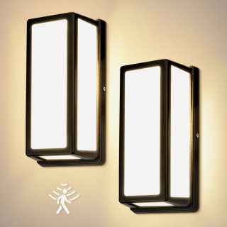 HIGHSAM LAMPY ŚCIENNE ZEWNĘTRZNE Z CZUJNIKIEM RUCHU 24W CIEPŁA BIEL 3000 K