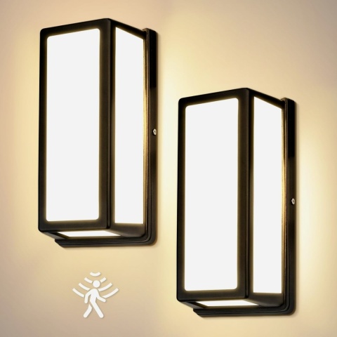 HIGHSAM LAMPY ŚCIENNE ZEWNĘTRZNE Z CZUJNIKIEM RUCHU 24W CIEPŁA BIEL 3000 K