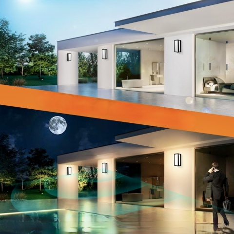 HIGHSAM LAMPY ŚCIENNE ZEWNĘTRZNE Z CZUJNIKIEM RUCHU 24W CIEPŁA BIEL 3000 K