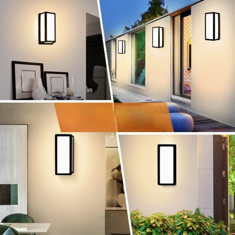 HIGHSAM LAMPY ŚCIENNE ZEWNĘTRZNE Z CZUJNIKIEM RUCHU 24W CIEPŁA BIEL 3000 K