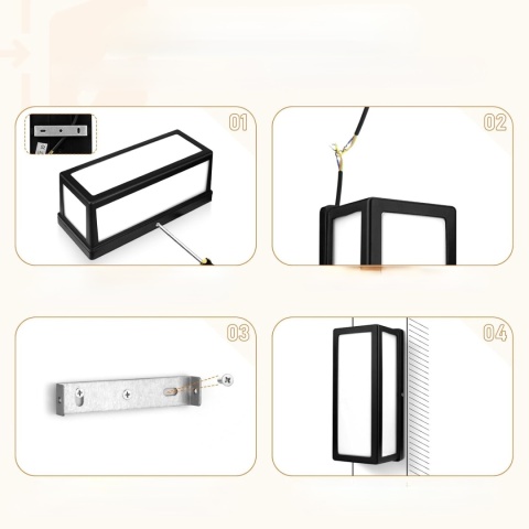 HIGHSAM LAMPY ŚCIENNE ZEWNĘTRZNE Z CZUJNIKIEM RUCHU 24W CIEPŁA BIEL 3000 K