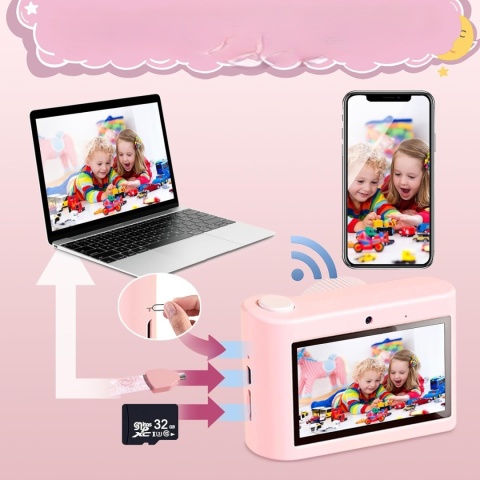 HT APARAT CYFROWY DZIECIĘCY WIFI USB EKRAN DOTYKOWY O PRZEKĄTNEJ 3,0 CALA