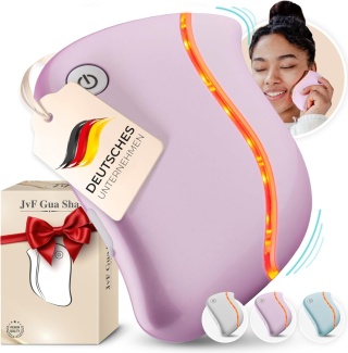 JVF BEAUTY GUA SHA ELEKTRYCZNY LED MASAŻER ZE STALI NIERDZEWNEJ DO TWARZY, SZYI Z WIBRACJAMI KOLOR RÓŻOWY