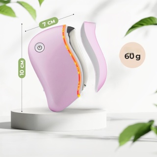 JVF BEAUTY GUA SHA ELEKTRYCZNY LED MASAŻER ZE STALI NIERDZEWNEJ DO TWARZY, SZYI Z WIBRACJAMI KOLOR RÓŻOWY