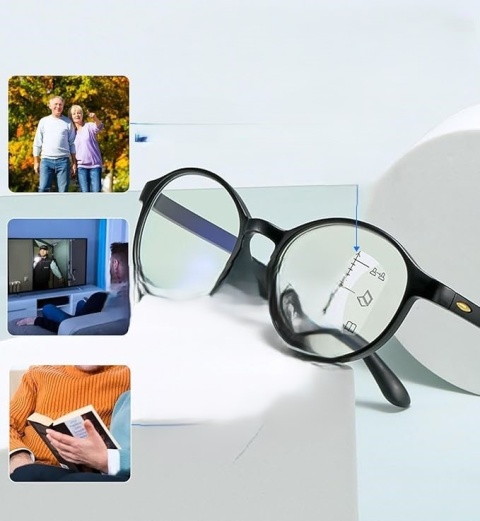 KOOSUFA OKRĄGŁE OKULARY PROGRESYWNE WIELOOGNISKOWE OKULARY DO CZYTANIA UNISEX RETRO 1,0, 1,5, 2,0, 2,5, 3,0, 3,5, 4,0