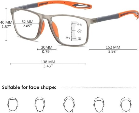KOOSUFA PROGRESYWNE OKULARY ANTYNIEBIESKIE OKULARY DO CZYTANIA Z OŚWIETLENIEM MĘŻCZYŹNI ULTRALIGHT 1.0