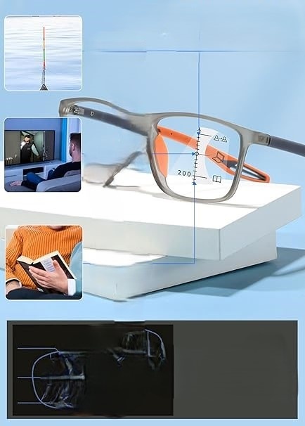 KOOSUFA PROGRESYWNE OKULARY ANTYNIEBIESKIE OKULARY DO CZYTANIA Z OŚWIETLENIEM MĘŻCZYŹNI ULTRALIGHT 1.0
