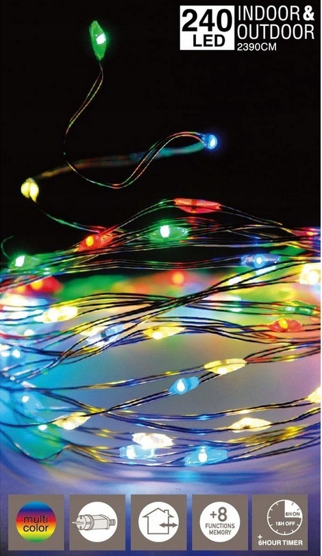 LAMPKI DRUCIKI GIRLANDA 240 LED MULTIKOLOR