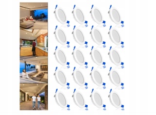 LAMPKI SUFITOWE LED ZESTAW UISEBRT 20x 5W 2700-3200K CIEPŁY BIAŁY