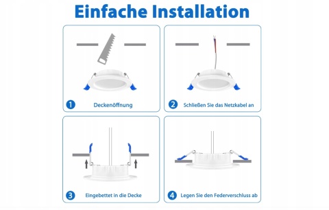 LAMPKI SUFITOWE LED ZESTAW UISEBRT 20x 5W 2700-3200K CIEPŁY BIAŁY