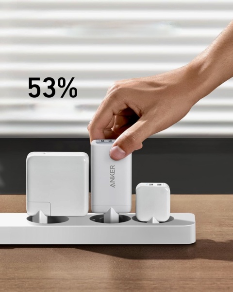 Ładowarka Sieciowa Anker 65W GaN 3 PowerPort Nano II USB-C x2 USB-A Biała