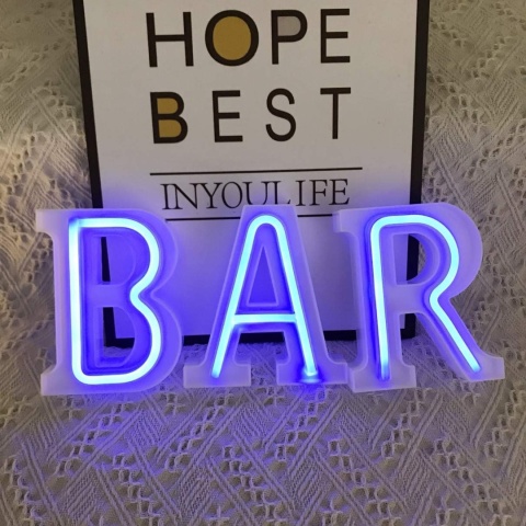 Lampka Nocna LED Litera Z Neon Niebieskie Światło Stojąca 16,5 cm