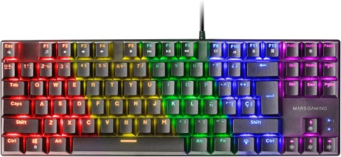 MARS GAMING MK80 MECHANICZNA KLAWIATURA DO GIER PRZEŁĄCZNIK MECHANICZNY CZERWONY JĘZYK HISZPAŃSKI CZARNY