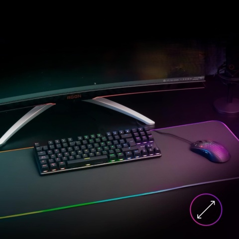 MARS GAMING MK80 MECHANICZNA KLAWIATURA DO GIER PRZEŁĄCZNIK MECHANICZNY CZERWONY JĘZYK HISZPAŃSKI CZARNY