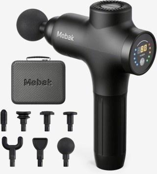 MEBAK 3 ELEKTRYCZNY PISTOLET DO MASAŻU CIAŁA ULGA CICHY 7 GŁOWIC 5 PRĘDKOŚC