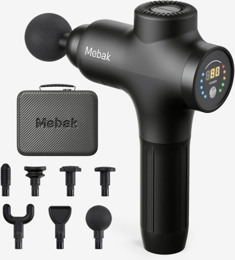 MEBAK 3 ELEKTRYCZNY PISTOLET DO MASAŻU CIAŁA ULGA CICHY 7 GŁOWIC 5 PRĘDKOŚC