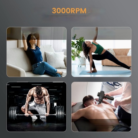 MEBAK 3 ELEKTRYCZNY PISTOLET DO MASAŻU CIAŁA ULGA CICHY 7 GŁOWIC 5 PRĘDKOŚC