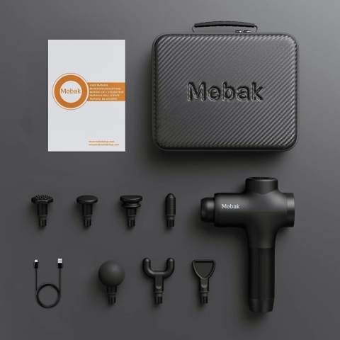 MEBAK 3 ELEKTRYCZNY PISTOLET DO MASAŻU CIAŁA ULGA CICHY 7 GŁOWIC 5 PRĘDKOŚC