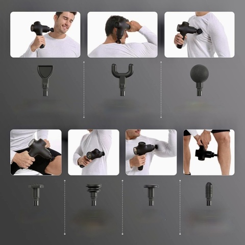 MEBAK 3 ELEKTRYCZNY PISTOLET DO MASAŻU CIAŁA ULGA CICHY 7 GŁOWIC 5 PRĘDKOŚC