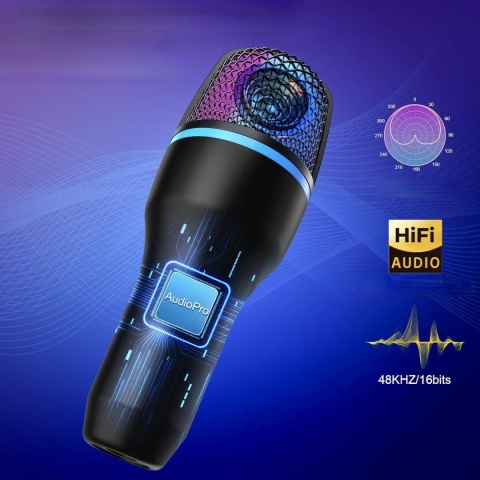 MIKROFON USB DO KOMPUTERA POJEMNOŚCIOWY DO PODCASTÓW ZE STATYWEM ORYGINALNY