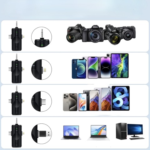 Mikrofon Bezprzewodowy Krawatowy Homvos M26 Do Nagrywania 4w1 Do Telefonu