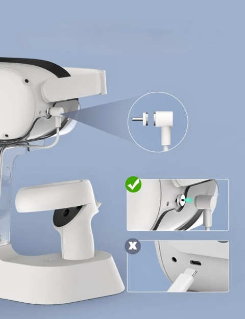 NEXIGO STACJA ŁADOWANIA DO QUEST 2 Z LED 2 AKUMULATORY MAGNETYCZNY KABEL