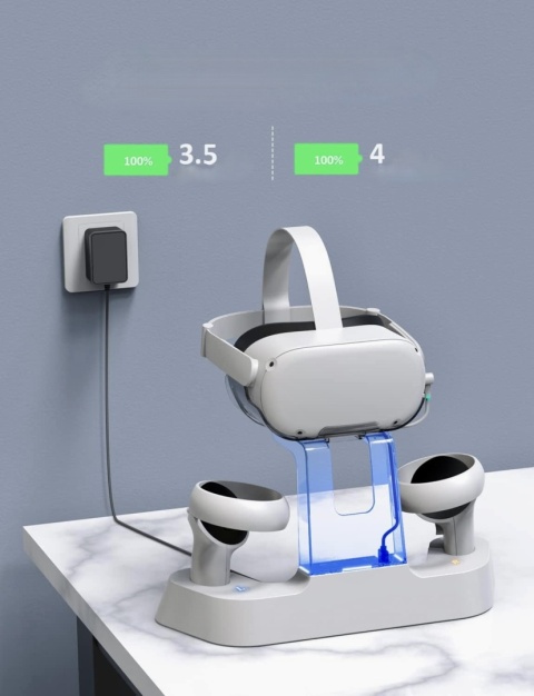 NEXIGO STACJA ŁADOWANIA DO QUEST 2 Z LED 2 AKUMULATORY MAGNETYCZNY KABEL