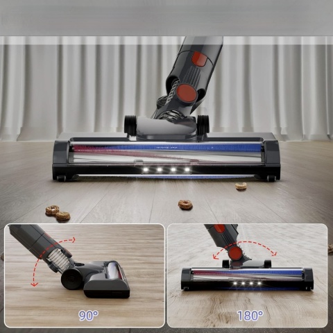 Odkurzacz Bezprzewodowy PDGROW VC2302 350W LED Do Podłóg Twardych Zwierzęta