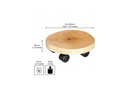 PODSTAWKA POD DONICZKĘ DONICĘ NA KÓŁKACH DREWNIANA OKRĄGŁA PODEST 30 cm