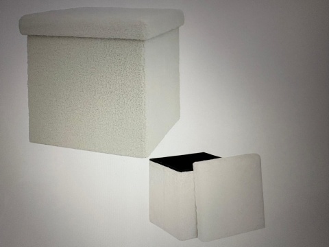 PUFA TAPICEROWANA STYLOWA JASNY BEŻ PORZĄDNA