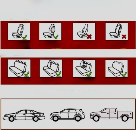 Pokrowce na przednie siedzenia samochodowe Coverado 2 Sztuki Skóra Przód