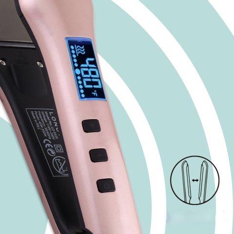 Prostownica Do Włosów Grubych Gęstych Kręconych Tytanowa LONOVE LO-5525 LCD