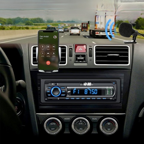 RADIO SAMOCHODOWE BLUETOOTH RADIOODTWARZACZ PILOT MP3 USB AUX FM R2207 1DIN