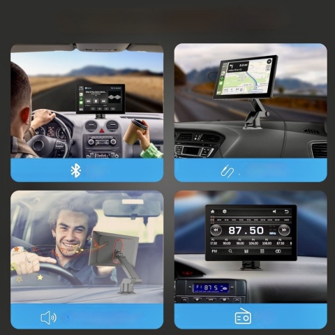 Radio Samochodowe Monitor Ekran Bezprzewodowy Radioodtwarzacz Dotykowy